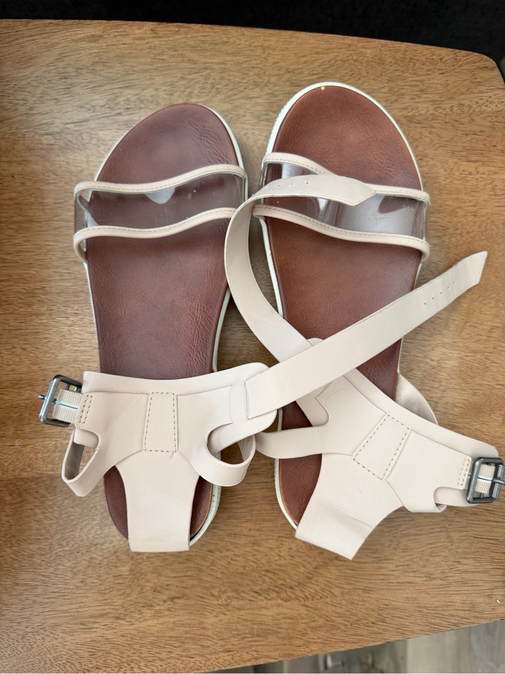MIA Beige and Brown Two-Tone Strappy Sandals